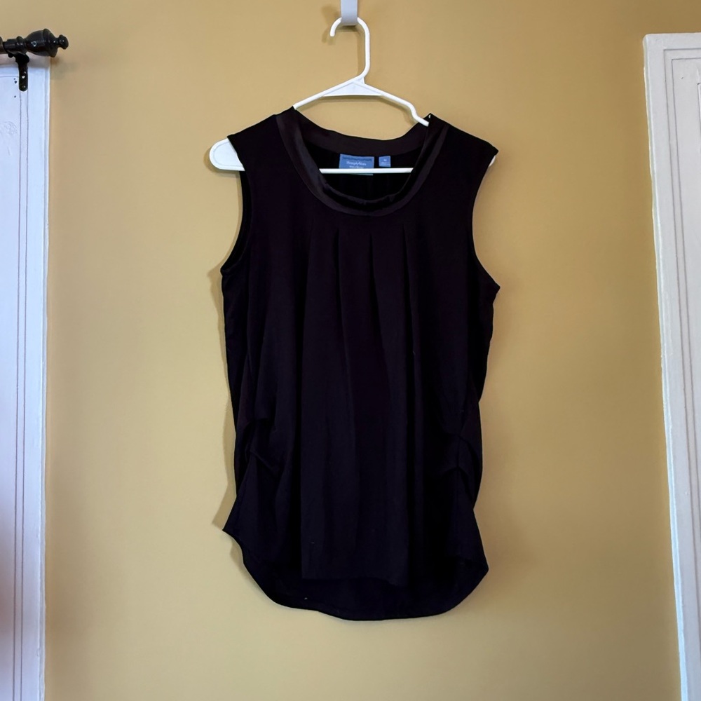 Simply Vera Vera Wang Black Pleated Tank Top